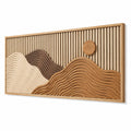 Décoration murale 120 x 60 cm en bois beige marron relief paysage