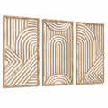 Lot de 3 panneaux muraux 40 x 90 cm en bois beige décoration géométrique ajourée
