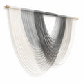 Tenture murale 100 x 120 cm en coton gris blanc sur barre en bois style bohème