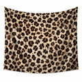 Tapisserie murale 150 x 130 cm en textile beige marron noir à motif floral léopard décoratif