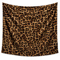 Tapisserie murale 150 x 130 cm en polyester beige marron noir motif léopard décorative